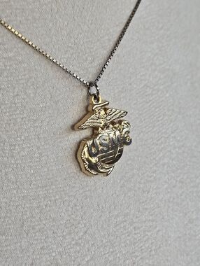 Gold Tone USMC Eagle Globe Anchor Pendant EGA Marines